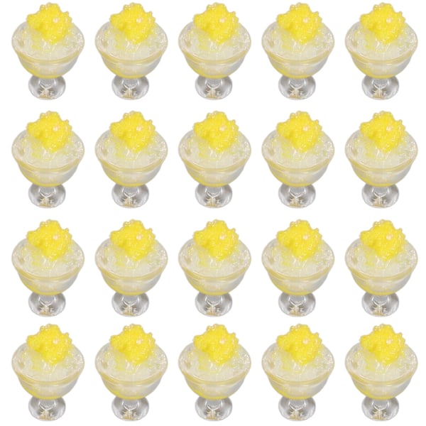 20 st 1:12 Dockhus Smoothie DIY Rolig Simulerad Miniatyr Smoothie Dockhus Dekorationstillbehör Gul