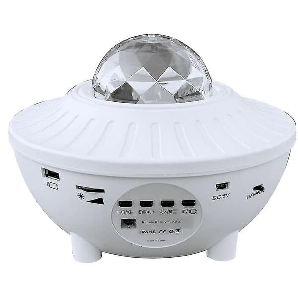 Led Galaxy Starry Projektor Natlys Stjerneprojektionslampe Bluetooth USB Hvid
