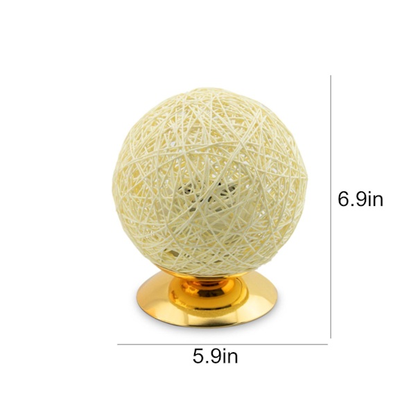 Lampe for soverom, nattlys for barn - Rattan Ball Light LED Rattan Ball Lampe Dimbar LED Projektor Nattlamper med fjernkontroll, Bluetooth-høyttaler