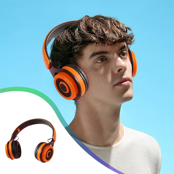 Nytt Bluetooth-headset Mobiltelefon og datamaskin Universal Folding Children Learning Wireless Bluetooth（Orange）