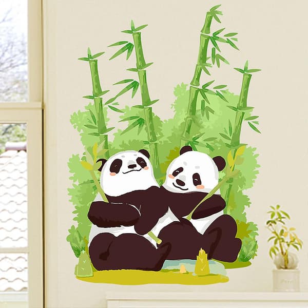 Setti kahta söpöä panda-seinätarraa - seinäkoriste