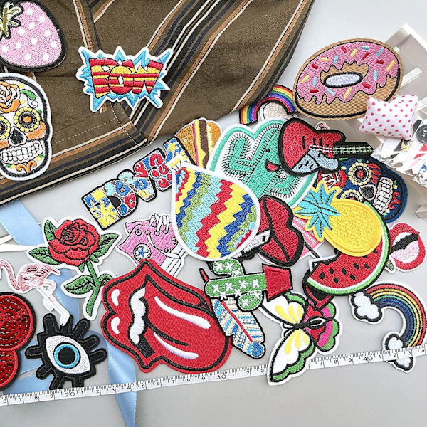 Dww-Patch (32 stk.) Stryge-på, børns stryge-på patch, sy-på tøj patch, børns knæforstærkning til T-shirt jeans tasker nederdel reparation D