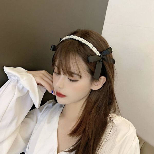 Söt hel pärla hårband hårtillbehör lyx rosett pannband huvudbonad matchande koreansk stil hårbåge hållbar design,WZ-1443R