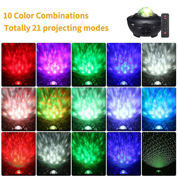 Led Stjernelys Projektor Ocean Wave Galaxy Natlys Nebula Sky Projektor