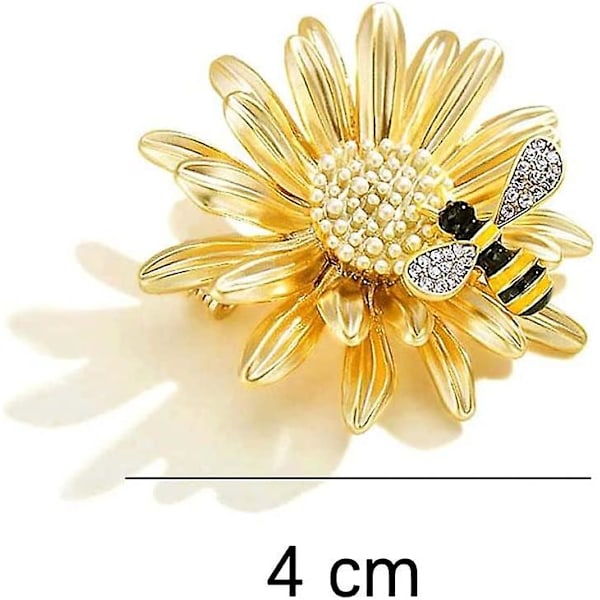 Söt Jul-Badge Unisex Daisy Herrar Halsduk Blomma Corsage Kvinnor Smycken Blomma Brosch Brosch Nål (gul)