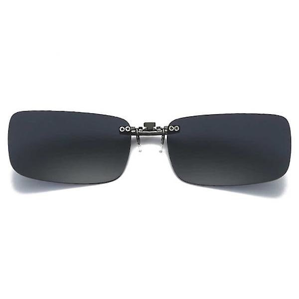Clip-on solglasögon i metall, bruna, 37x59 mm