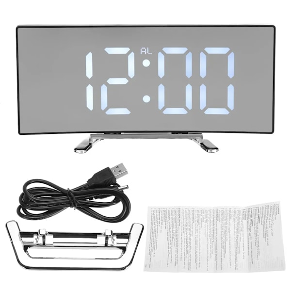 Väggklocka LED digital väckarklocka, snooze, LED-display, väckarklocka, bordsklocka, visningstid på stor skärm