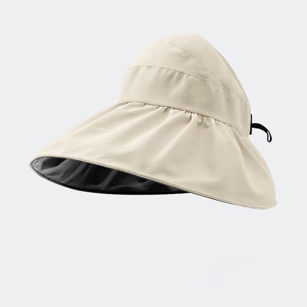 Beige sammenklappelig solhat til kvinder til udendørs brug med UV-beskyttelse - One size til strandfest