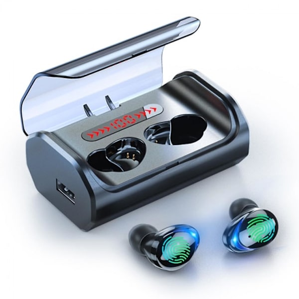 T8 Bluetooth 5.0 Hörlurar Touch Control Trådlösa Hörlurar Hd Stereo Vattentäta Headset Med Led-display 3000mah Laddningsbox Bluetooth Headset Hea