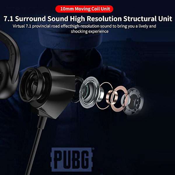 Dubbelmikrofon 3,5 mm gränssnitt In-ear trådbundet headset brusreducerande spelheadset headset djup bas Hifi stereo trådbundet spelheadset för Ps4 mobil