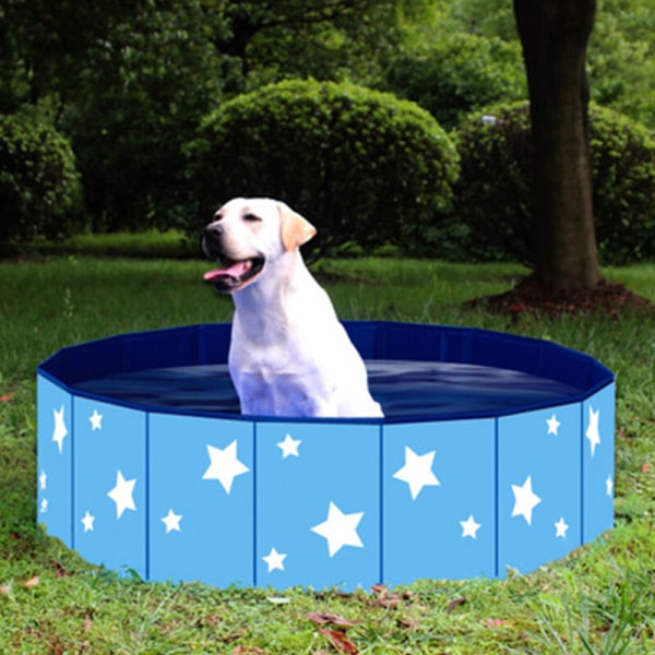 Hundebassin til store og små hunde, 80cm 20cm foldbare hundebassiner, soppebassin til børn og hunde, hundebadekar, blå