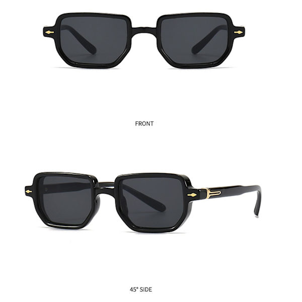Trendiga solglasögon för utomhusbruk Uv400-skydd Fashion Square Frame Sunnies Utomhusglasögon för män och kvinnor (grå ram)