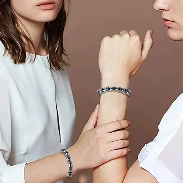 Hematit Magnetterapi Armband Set för Artritsmärta Lindring, Hälsosmycken för Kvinnor.