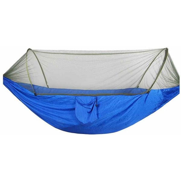 Campinghängmatta med myggnät, utomhusresegunga Sovhängmatta för vandrare - Mörkblå