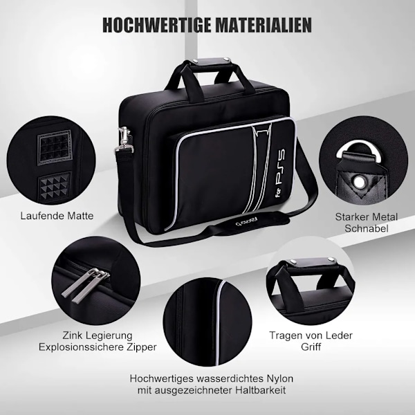 PS5 Bæreveske Oppbevaringspose, Beskyttende Reiseveske Reise Oppbevaringspose for PS5 og Playstation Controller