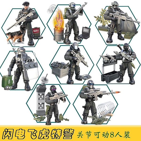 XJ960/822 Call of Military Duty Byggklossar 1:35 SWAT Soldater Figurer Armé Vapen Vapen Set Modell Dockor Klossar Leksak för Pojke