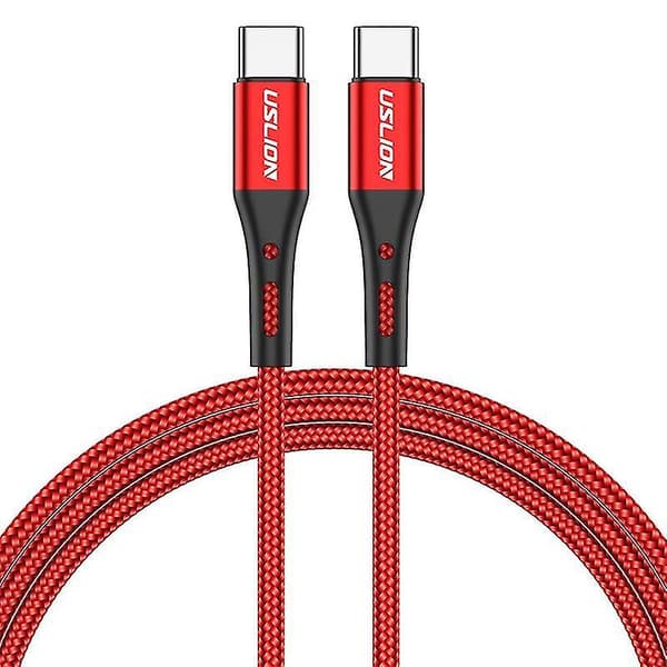 1m 2m 3m 60w Usb C Type-c Hurtigopladningskabel Opladningsdatakabel Dobbelt Type-c-1m Rød