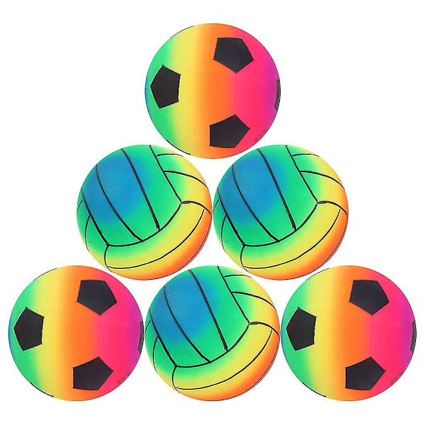 6 stk. Strandbold til poolen, oppustelig, farverig PVC-bold til børn (assorteret stil)
