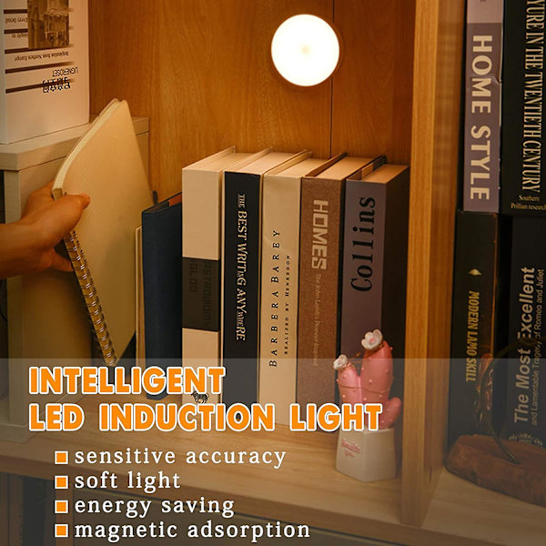 Led-yövalo seinävalaisin/kaappivalo/Usb-latausinduktio langaton yölahja