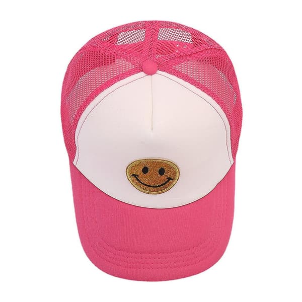 Baseball Cap Smiley, Gul Unisex Glitter Smiley Ansigt Trykt Broderet Hat