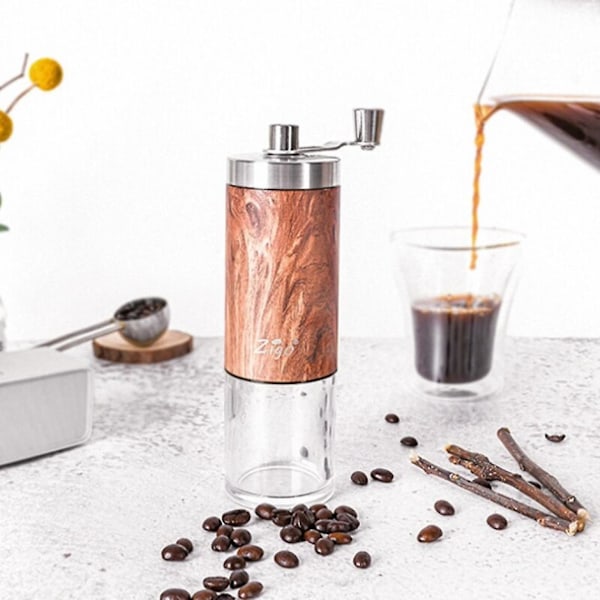 Handkaffekvarn i rostfritt stål, konisk kvarn, handkaffekvarn