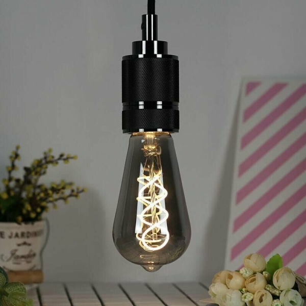 4W dimbart rökglas 2700K vita LED-lampor Vintage varm Edison-skruv E27 220 Bas 240V dekorativa glödlampor St64