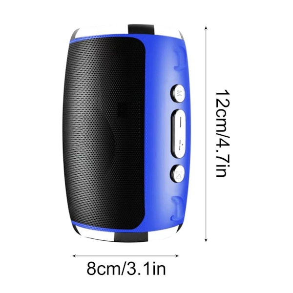 Rea utförsäljning Ny utsökt cylindrisk bärbar bas Bluetooth-högtalare Färgglada lampor Cool presentljud（Blå）