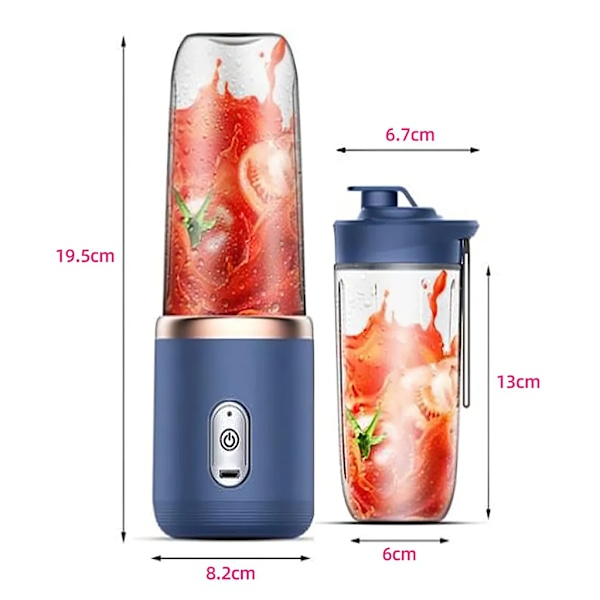 Juicer, sladdlös bärbar 1500mAh 400mL liten juicekopp