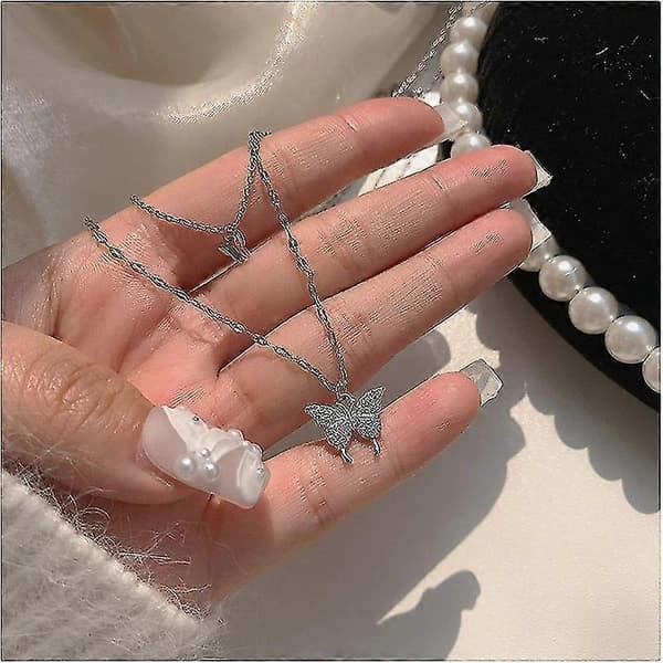 925 Silverhalsband, Glänsande tofs-halsband (Silver)