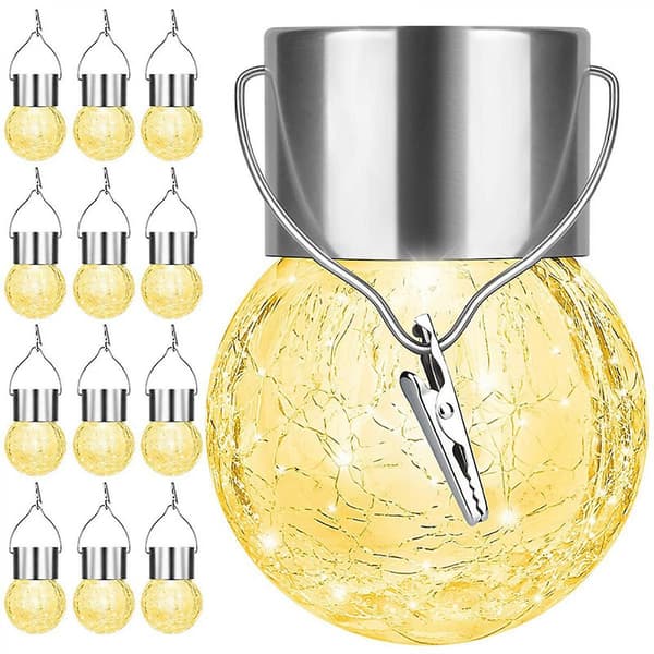 Udendørs hængende solcellelamper - Solcelledrevet krakeleret glas