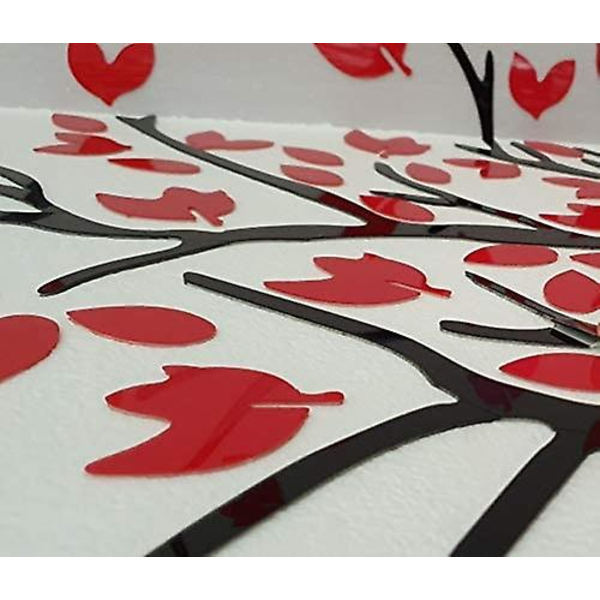 Dww-Tree Wall Stickers Fotoramme 3D Dekaler DIY Wall Stickers Kunst Hjem Indretning til Soveværelse, Børneværelse, Hal, Børnehave, Gave (Rød Venstre,L-300 * 150c