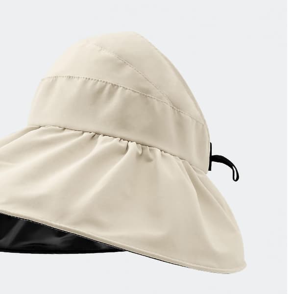 Beige sammenklappelig solhat til kvinder til udendørs brug med UV-beskyttelse - One size til strandfest