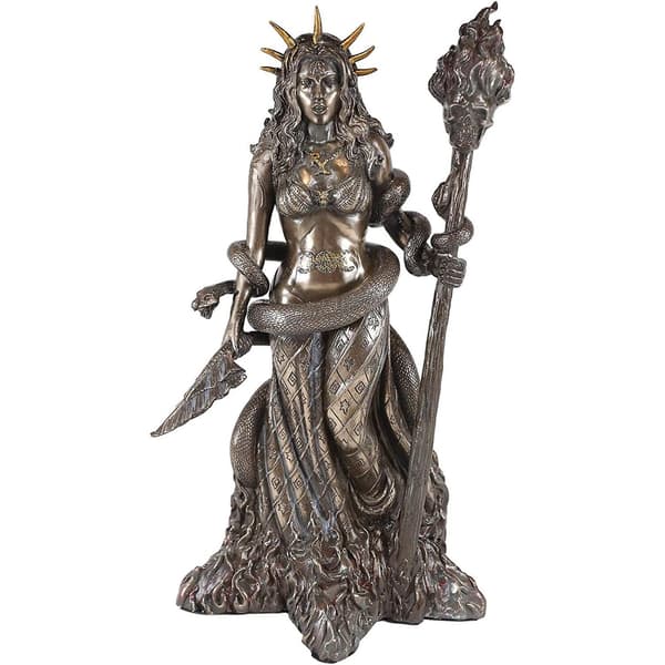 Gresk gudinne samlefigur gul/bronse gresk gudinne modell harpikshåndverk for stue soveromdekor (bronse)