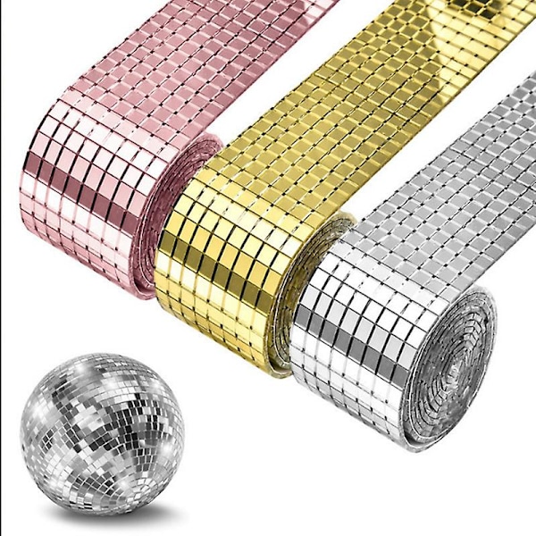 Mosaik spejl fliser klistermærker firkantet spejl mosaik spejl lille glas selvklæbende DIY væg klistermærker spejl mosaik spejl klistermærke 2stk, 4*100cm, guld, sil