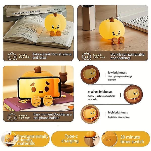 Silikon nattlampa pumpa sovrum sovande lampa sänglampa barn sovande lampor