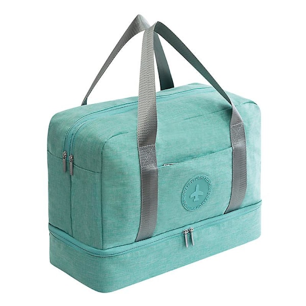 Dww-Grønn Reiseveske Sportsbag Reise Duffel Bag Sport Gym Bag med Skoskuff, Menn/Kvinner Strandveske