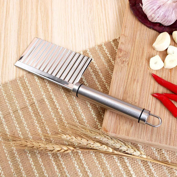 Rostfritt Stål Garnityr Skärverktyg Vågig Chip Cutter Grönsaks Skärare Vågig Skärare Potatis Skärare för Potatis Grönsaker Frukt