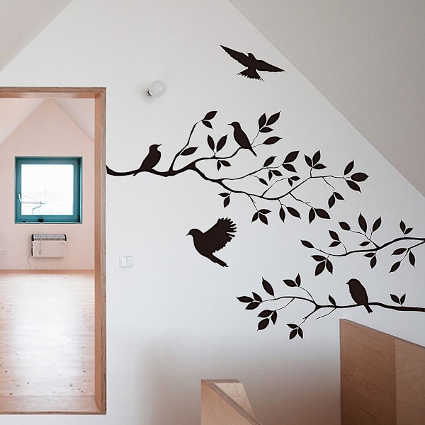 Fjernelse Vinyl Wall Decals til Børneværelse Dekoration, Gren Mønster, Sort