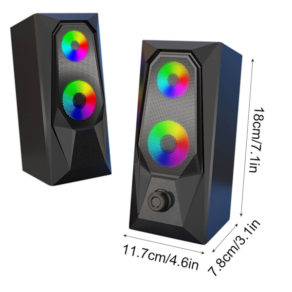 Datamaskinhøyttalere Luminous Led Desktop Computer Audio Mini Laptop Paired Speaker Multimedia Audio Clearance