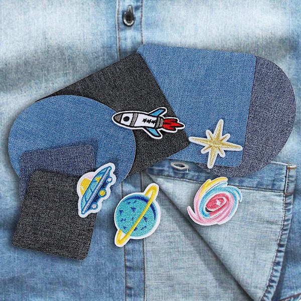 Dww- 30 kpl laastaria, 24 kpl denim-sinistä soikeaa kangaslaastaria 6 kpl silityslaastaria, vaatelastarit T-paitafarkkuihin Laukut Hame Lasten korjaus