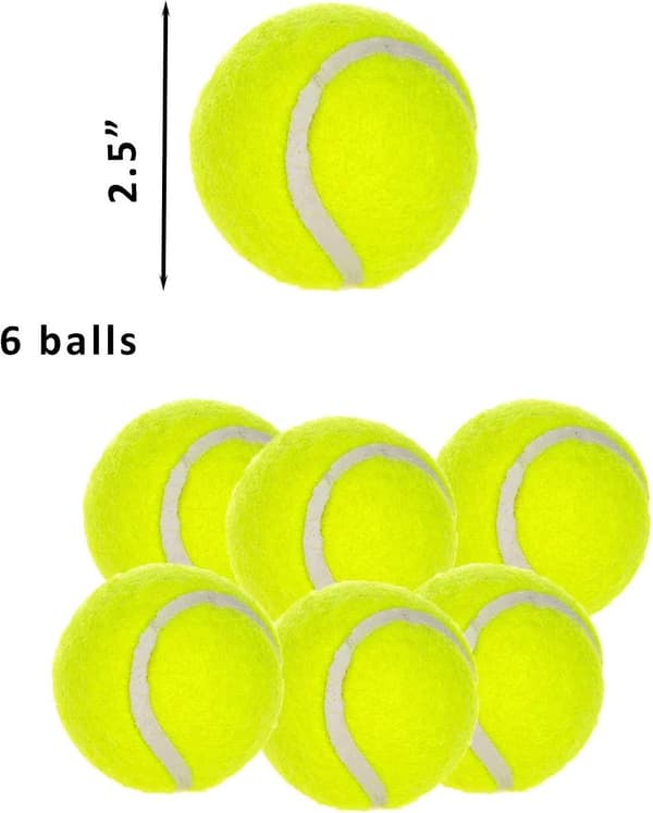 6 stk. Tennisbolde til hunde - Sportsbolde til kæledyr - Medium 2,5 tommer - Hundelegetøj til motion