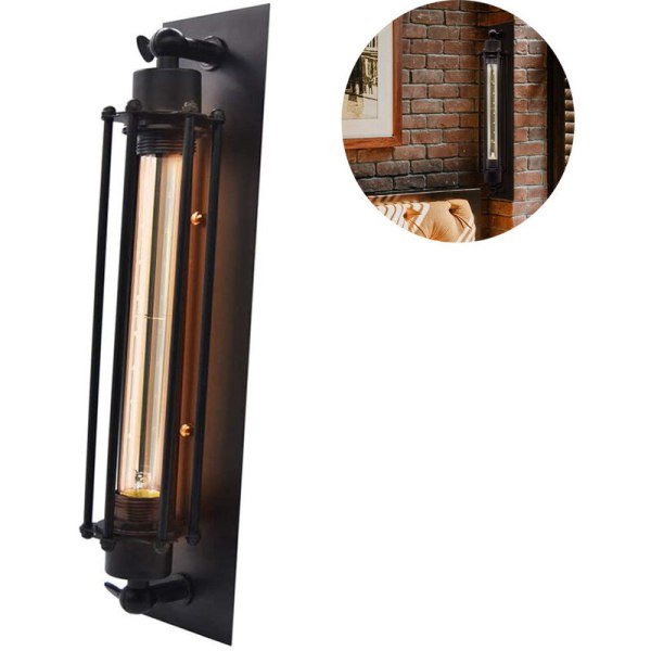 Vintage væglampe - 1 PC industrirør bur loft væglamper gang lys DIY til restaurant bar pub cafeteria, lampe ikke inkluderet
