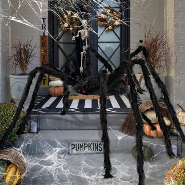 Gigantisk Edderkopp Halloween-dekorasjoner, 200 cm Gigantisk Edderkopp, Stor Realistisk Edderkopp, Matkvalitet
