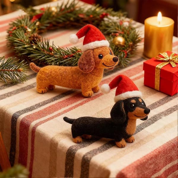 Filt-dachs-pynt med nisselue til juledekorasjon Black 1pcs
