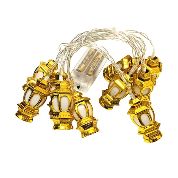 10 LED Ramadan Eids ljusslinga 65 tum 3D oljelampa hemdekor LED ljusslinga inomhus utomhus för hemträdgårdsdekoration (flerfärgad)