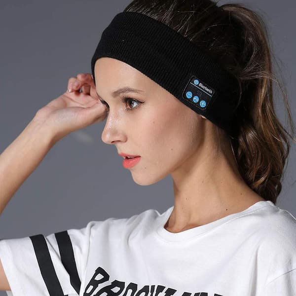 Bluetooth-pannband|Trådlöst Bluetooth-pannband för sport - Svart