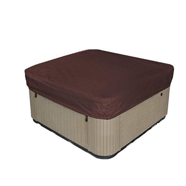 Vattentät polyester fyrkantig badtunna cover utomhus spa cover brun fyrkantig (215*215*30cm)