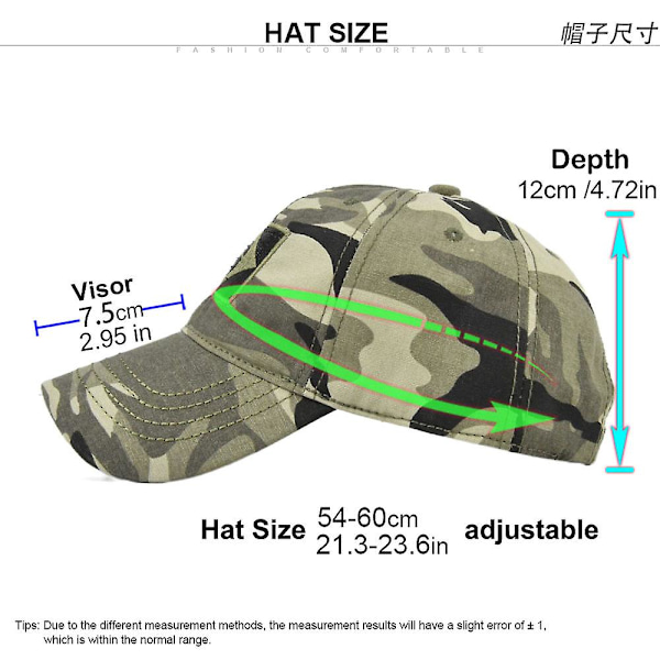 Army Fan Peaked Cap Mænds Camouflage Baseball Cap Brasiliansk Flag Militær Cap Buet Eaves Casual Bjergbestigning Sol Visor