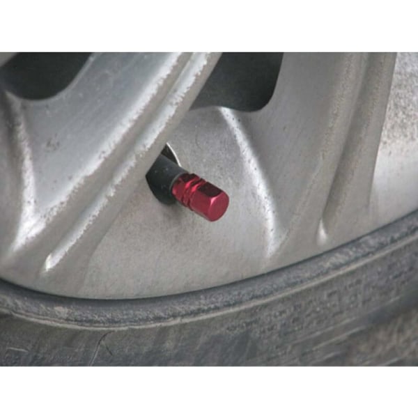 Aluminiumsdækventilstammehætter 4 stk/sæt Dækhjulstammeluftventilhætter til bilmotorcykelcykel (rød)