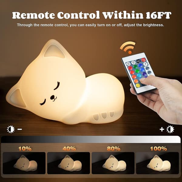 Kattenattlys, 16 farger, USB-oppladbar